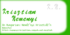 krisztian nemenyi business card